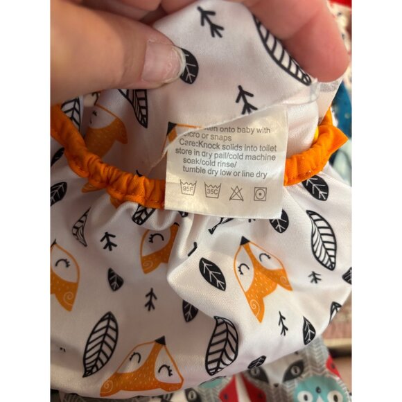 Bundle Of 10 Reusable Diaper Covers Various Prints Brands Adjustable Snap Close - Picture 5 of 14